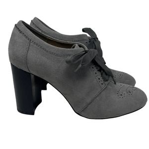 Women's‎ Adrianne Vitadinni Ankle Booties Gray Lace Up Heels Size 8.5
